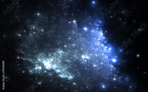 Fototapeta Naklejka Na Ścianę i Meble -  Space background with blue nebula and stars