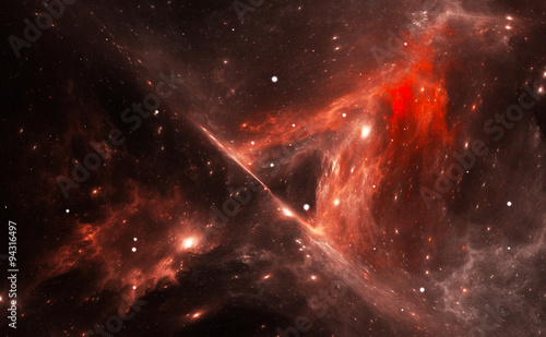 Fototapeta Naklejka Na Ścianę i Meble -  Red Nebula in Deep Space