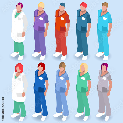 Hospital 14 People Isometric