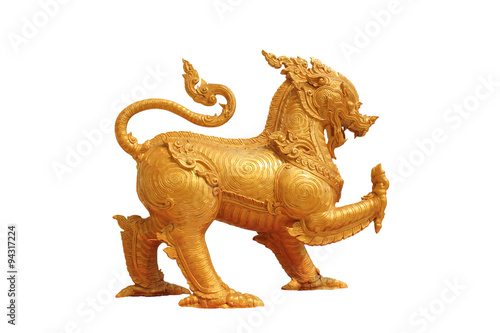 Singha  Lion statue  on isolated background
