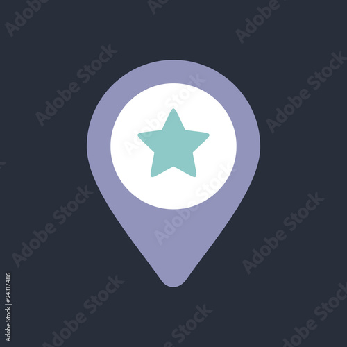 Star favorite pin map icon. Map pointer, markers. 