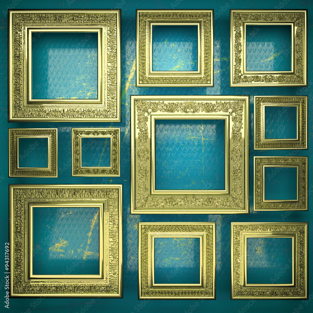 golden background painted in blue golden background painted in blue