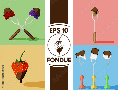 Flat fondue collection eps10
