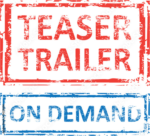 Teaser Trailer On Demand Stamp grunge Vector