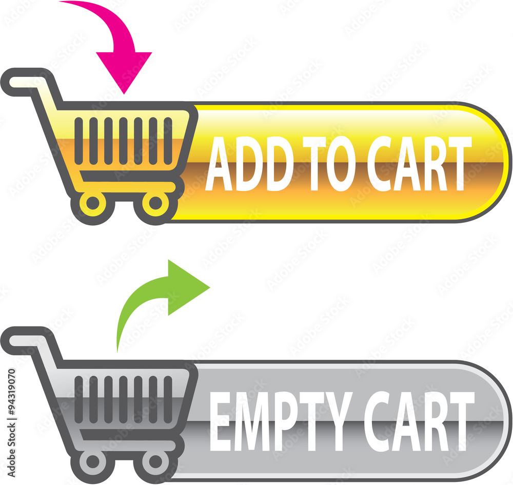Add to Cart Button Empty Cart Button with shopping cart Vector Add to Cart Button Empty Cart Button with shopping cart Vector