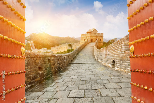 Fotografie, Tablou Great wall under sunshine during sunset，in Beijing, China