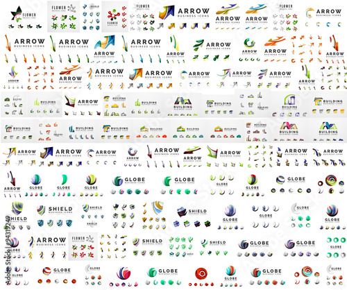 Company logo mega collection. Various universal icon set for any