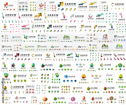 Company logo mega collection. Various universal icon set for any