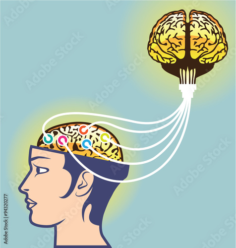 Second Brain Connected Illustration Extra Brain