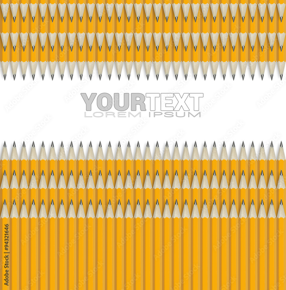 Composition from set pencil with sharpened rod and eraser at the end isolated on white background Composition from set pencil with sharpened rod and eraser at the end isolated on white background