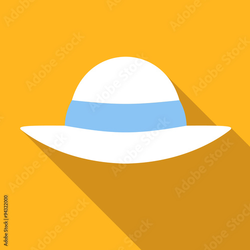 Beach hat colored flat icon