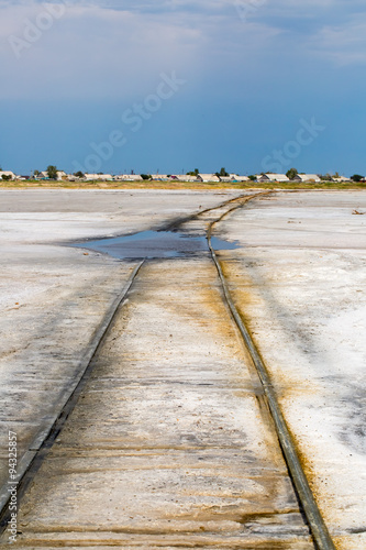 Railroad in salt lake