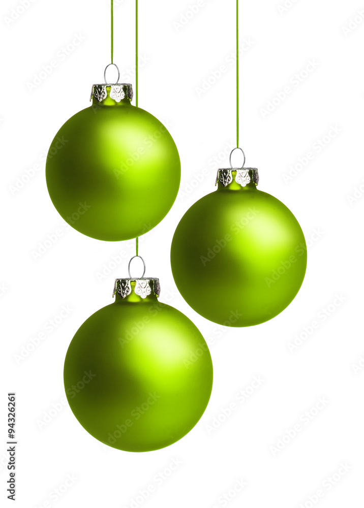 Photography Poster Drei Grüne Weihnachtskugeln
