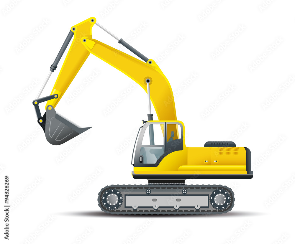 vector high detailed excavator vector high detailed excavator