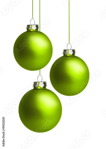 Drei Grüne Weihnachtskugeln