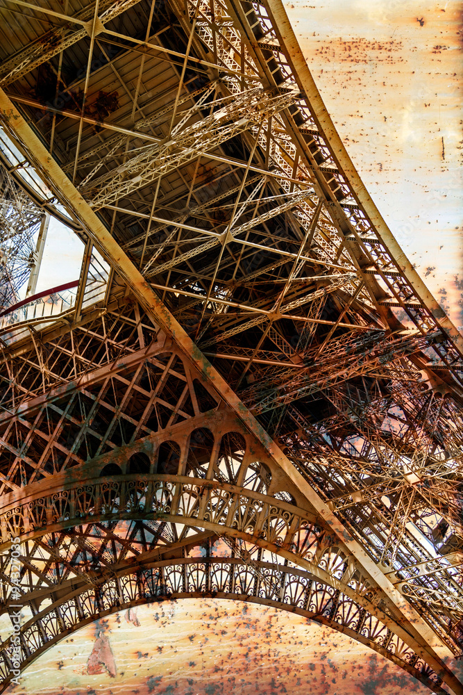 Rusty background  with Eiffel tower 7