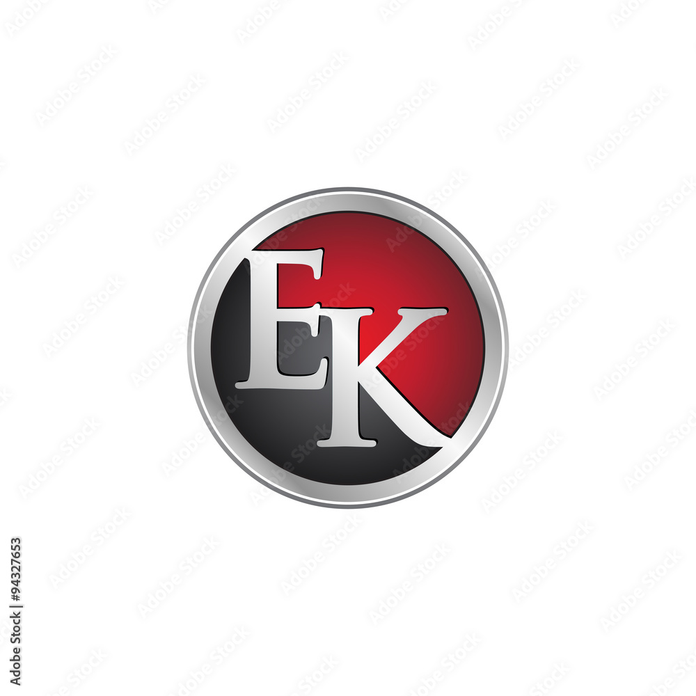 EK initial circle logo red EK initial circle logo red