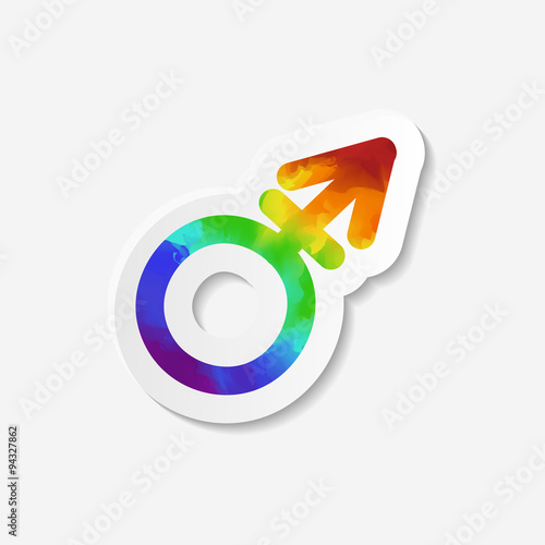 Gender identity icon. Transgender symbol. Sticker with watercolor effect. Vector illustration.