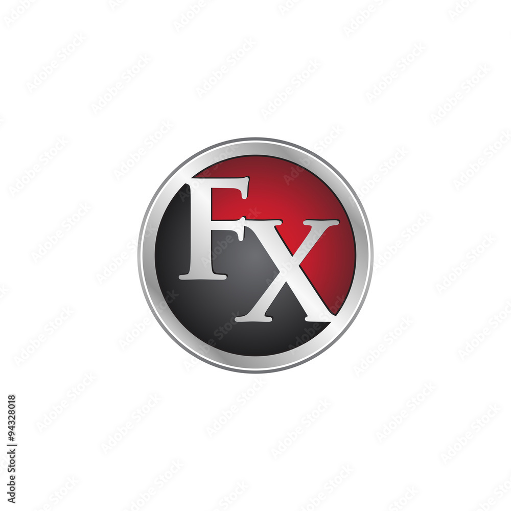 FX initial circle logo red FX initial circle logo red