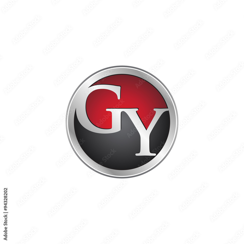 GY initial circle logo red GY initial circle logo red