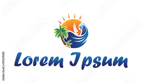 Icon beach and recreational activities
