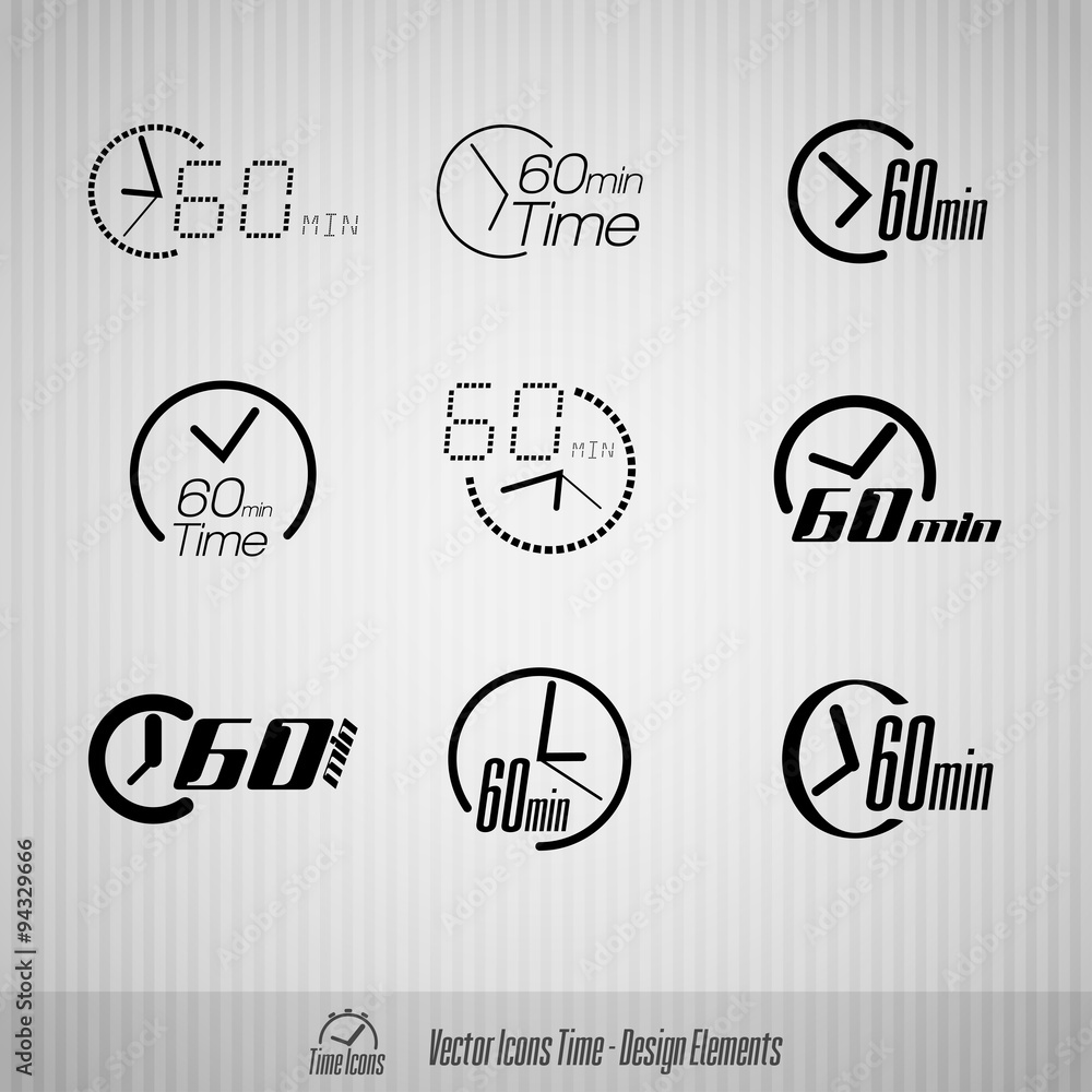 60 minutes vector icons 60 minutes vector icons