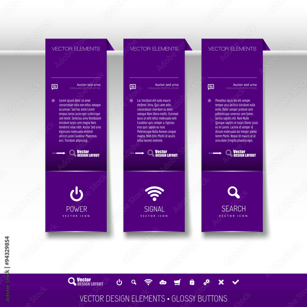Fototapeta premium Vector tabs as design elements for business layouts.