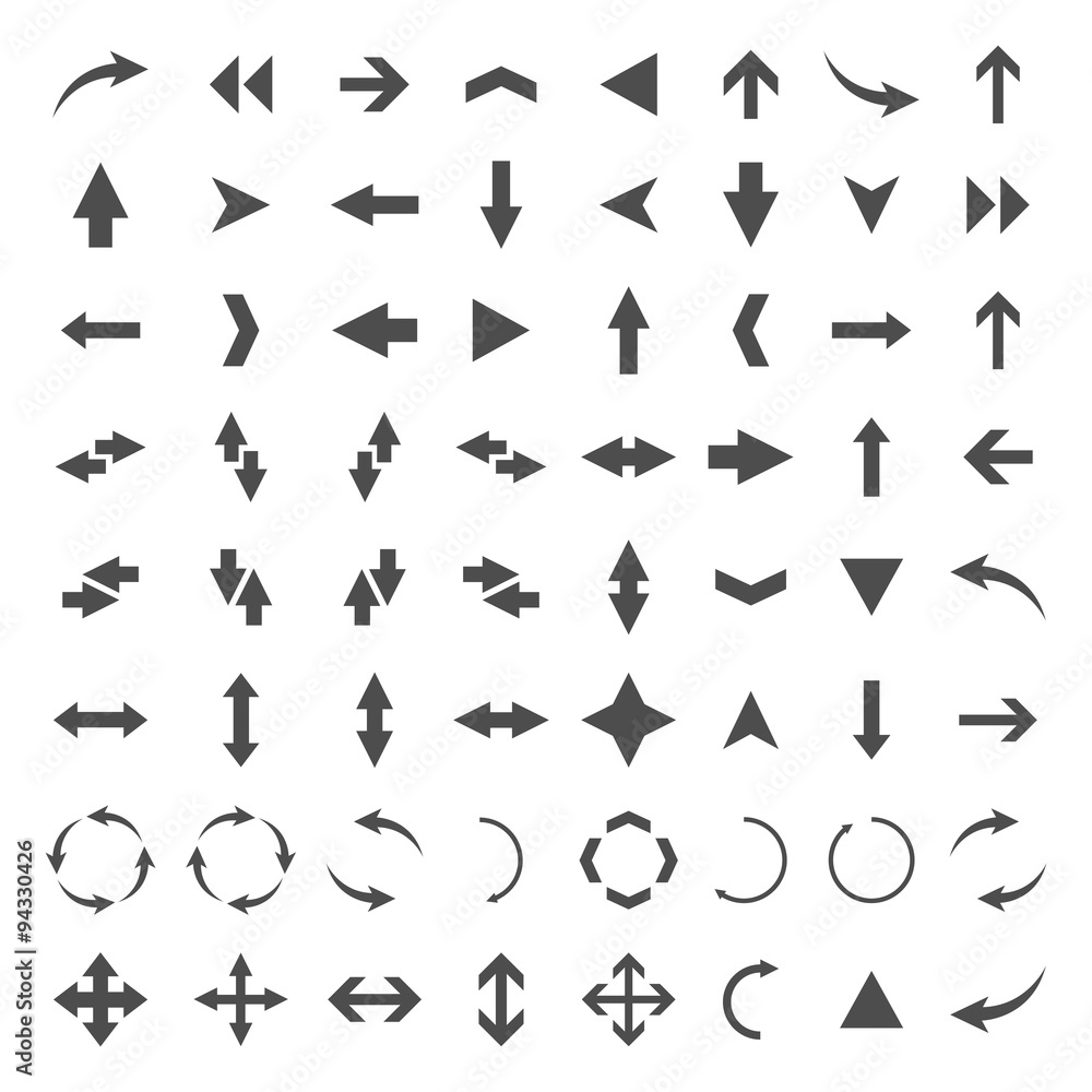 A set of arrows, vector illustration.