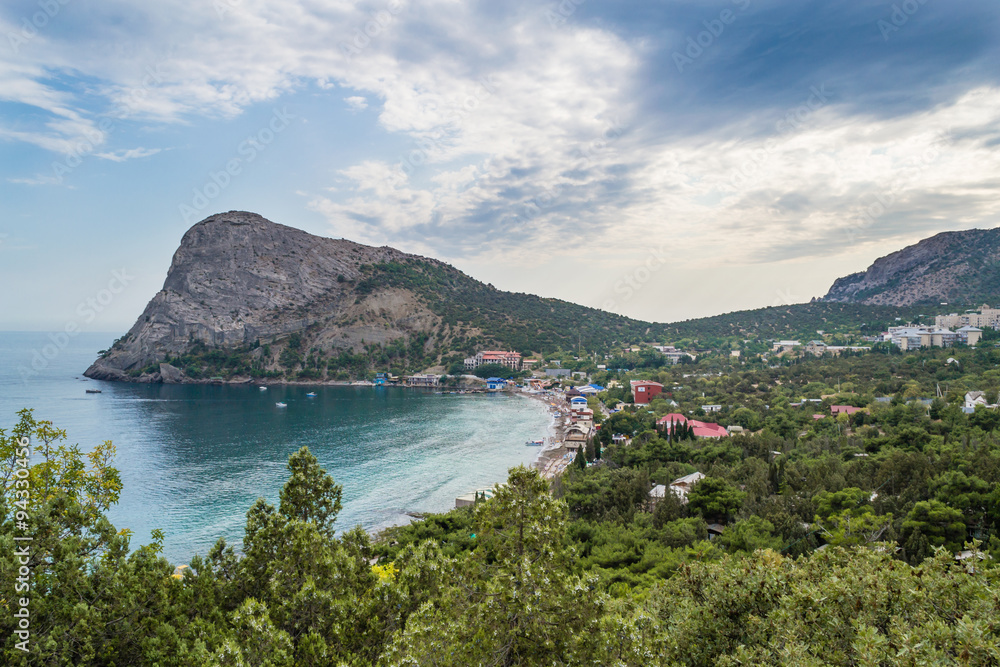 The beatiful view on the village Novy Svet, Crimea