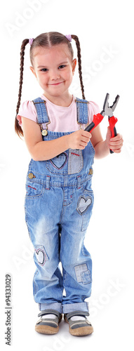 Cute little girl in overall...