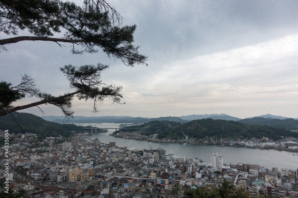 aerial view of a city (Onomichi, Japan)