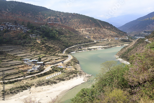 ブータン王国の渓谷
