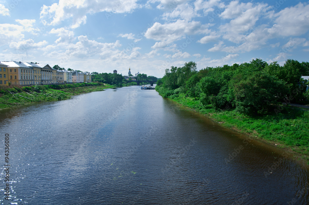 river in the old  town Vologda