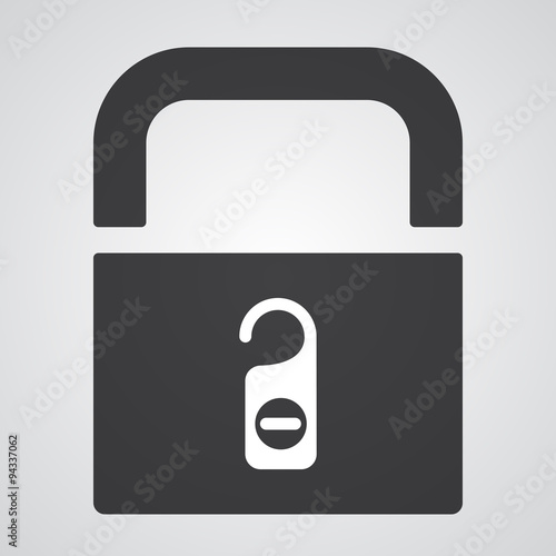White Hotel Hanger icon on black pad lock