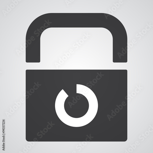 White Load icon on black pad lock