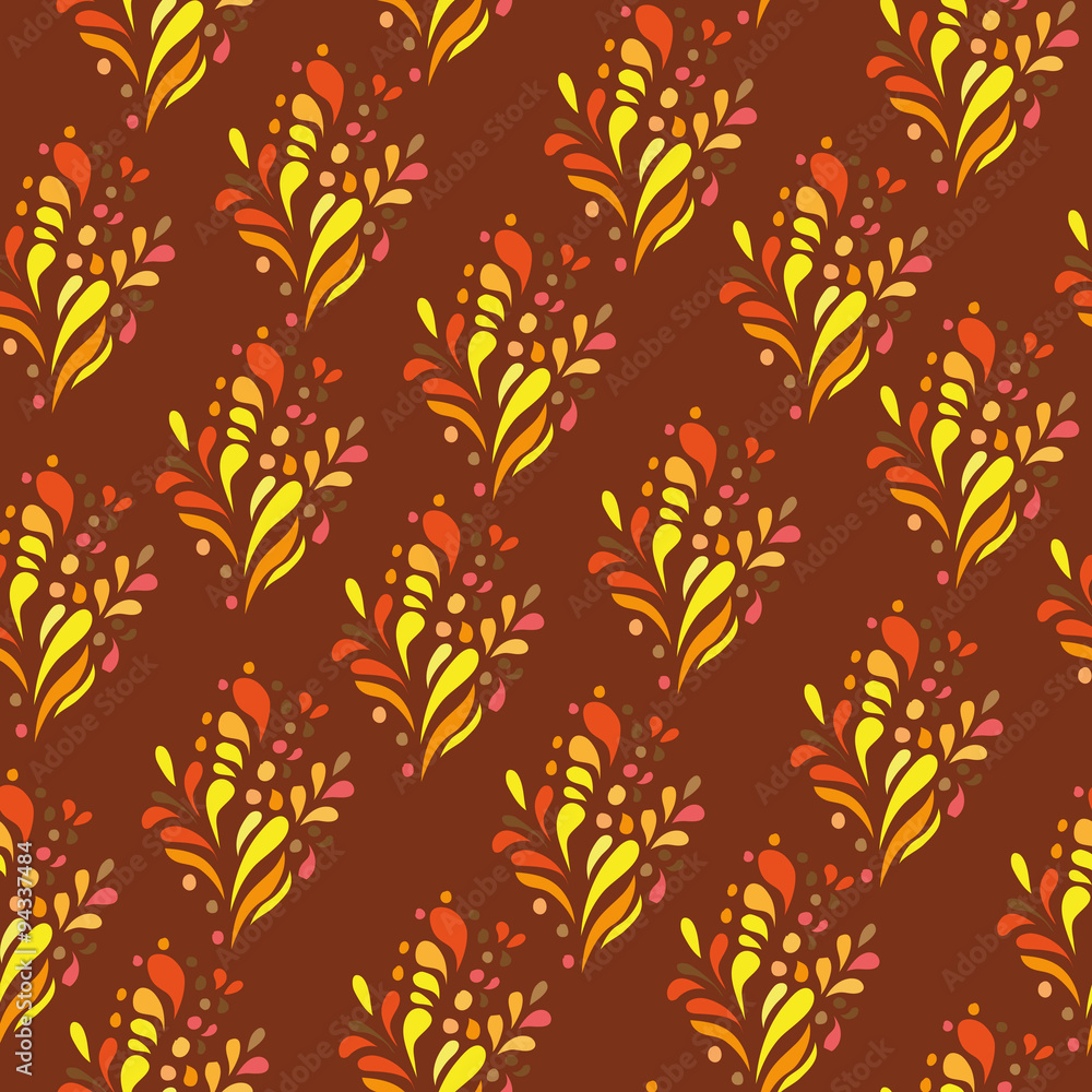 Orange ornament - seamless pattern dudling Orange ornament - seamless pattern dudling