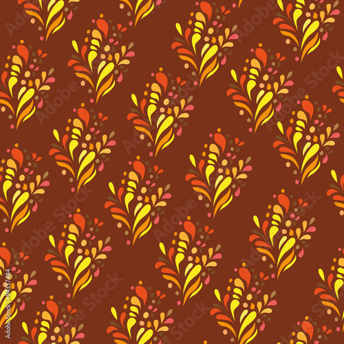 Orange ornament - seamless pattern dudling 