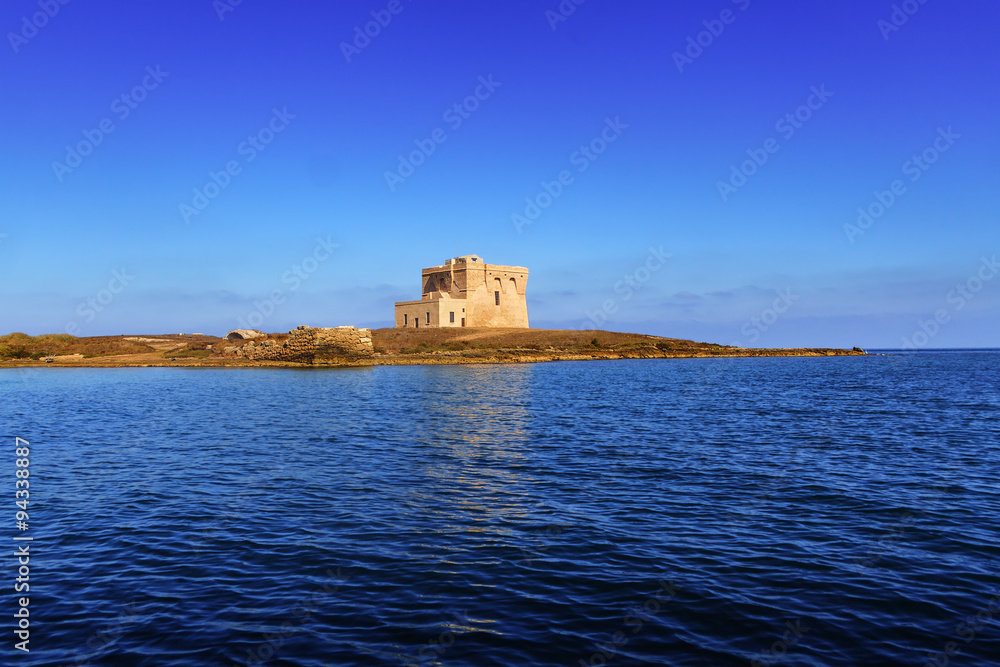 Summer landscape: a nature reserve of Torre Guaceto.BRINDISI (Apulia)-ITALY-Mediterranean maquis: a nature sanctuary between the land and the sea.