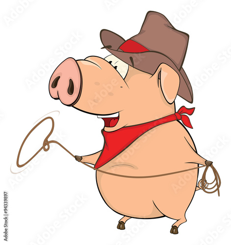 A cute pig farm animal cartoon