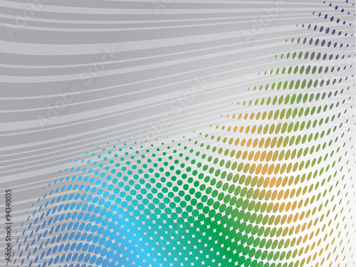 Halftone rainbow wave background with blend effect