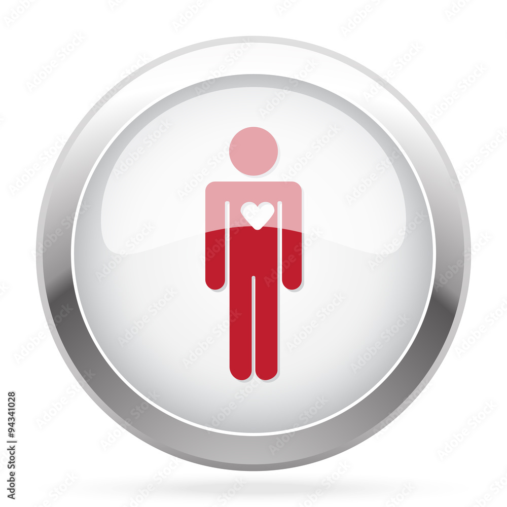 Red Heart icon on chrome web button Red Heart icon on chrome web button