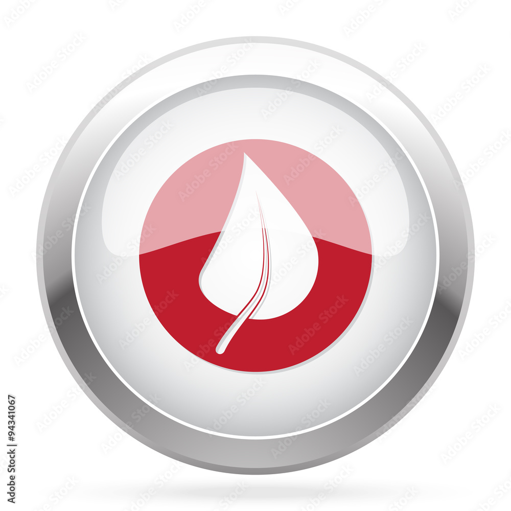 Red Herbs icon on chrome web button Red Herbs icon on chrome web button
