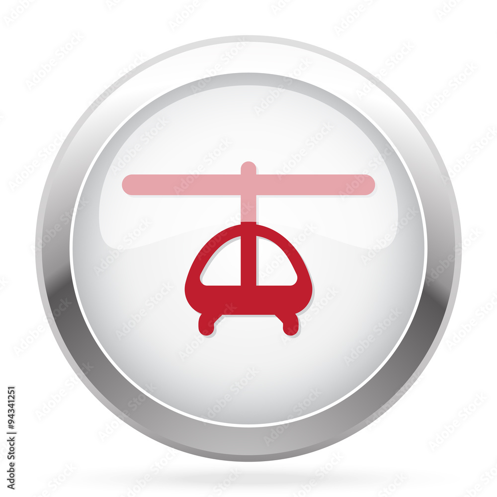 Red Helicopter icon on chrome web button Red Helicopter icon on chrome web button