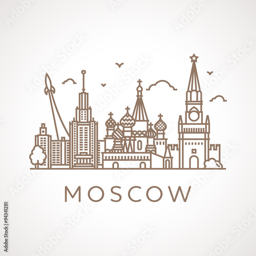 Trendy line-art illustration of Moscow.
