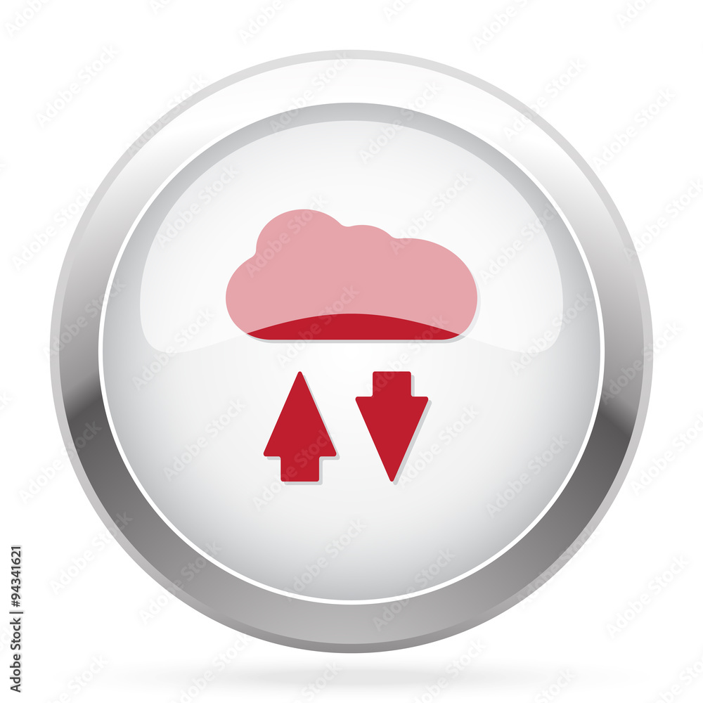 Red Cloud Computing icon on chrome web button Red Cloud Computing icon on chrome web button