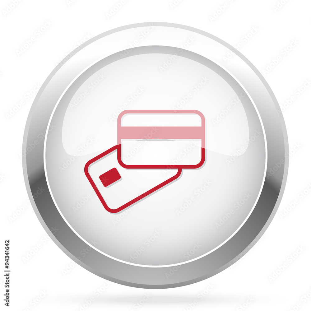 Red Credit Card Payment icon on chrome web button Red Credit Card Payment icon on chrome web button