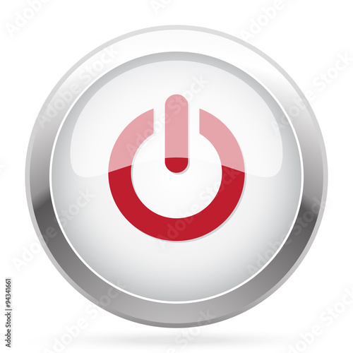 Red Power icon on chrome web button