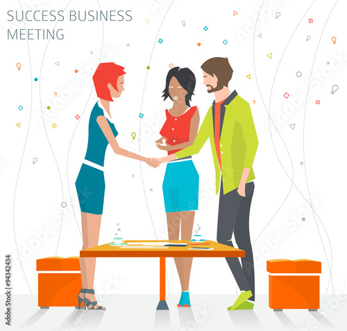 Concept of success business meeting / handshake / good deal /  vector illustration