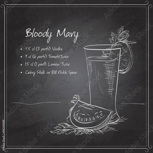 Bloody Mary on black board