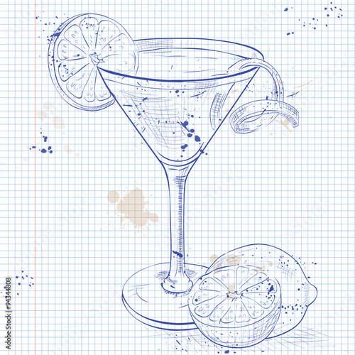 Cosmopolitan on a notebook page